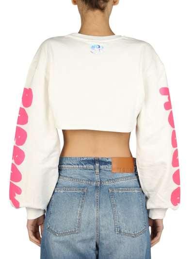 Shop Barrow Cropped Sweatshirt In White