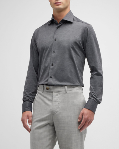 Shop Eton Men's Slim Fit 4-way Stretch Dress Shirt In Black