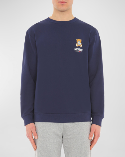 Shop Moschino Men's Teddy Bear Graphic Sweatshirt In Blue
