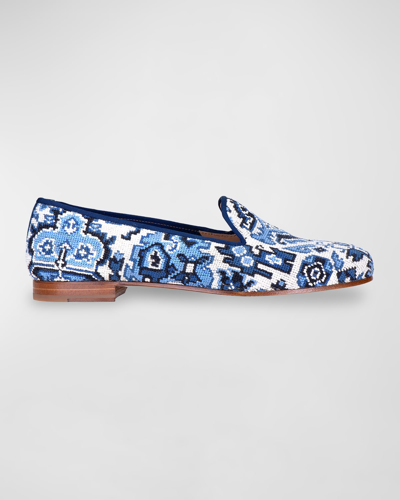 Shop Stubbs And Wootton Men's Heriz Slippers In Blue