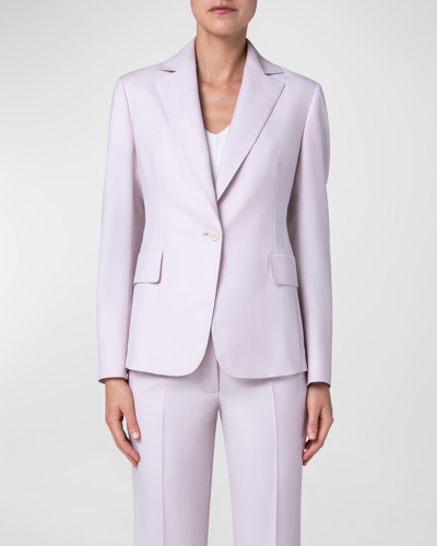 Shop Akris Miles Wool Blazer Jacket In Lily