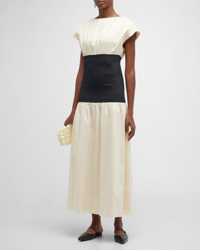 Shop Anna Quan Ambrose Drop-waist Midi Dress In Calico