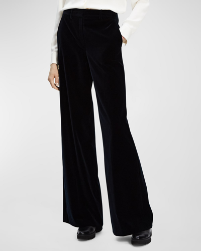 Shop Theory Demitria Velvet Flare Pants In Baltic