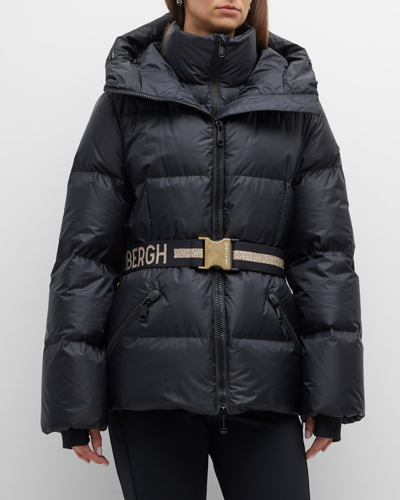Shop Goldbergh Snowmass Belted Puffer Coat In Black