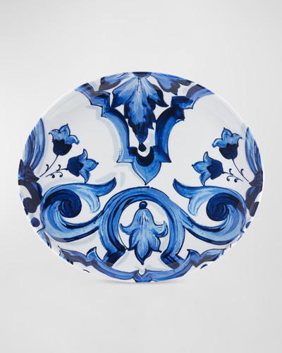 Shop Dolce & Gabbana Casa Blu Mediterraneo Fiore Oval Serving Plate