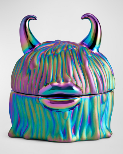 L'objet X Haas Brothers Multicoloured Disco Lynda Porcelain Plate Set In Blue