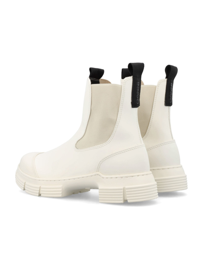 Shop Ganni Recycled Rubber City Boots In Egret