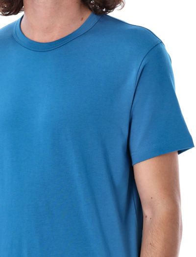 Shop Comme Des Garçons Shirt T-shirt With Logo At Back In Blue
