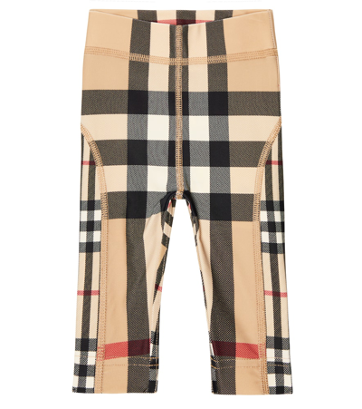 Shop Burberry Baby Vintage Check Leggings In Archive Beige Ip Chk