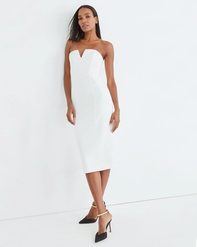Shop Veronica Beard Nabi Strapless Dress In Off-white