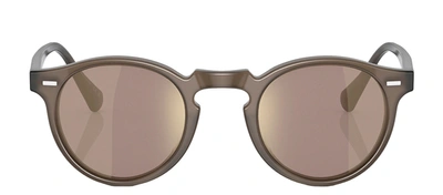 Shop Oliver Peoples Photochromic Gregory 0ov5217s 14735d Round Polarized Sunglasses In Brown