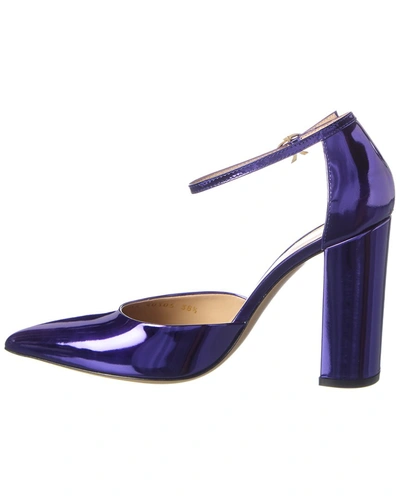 Gianvito Rossi Piper Anklet 100 Leather Pump In Blue