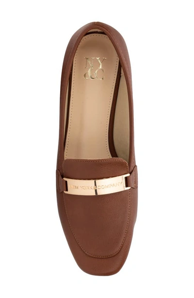 Shop New York And Company Harleigh Faux Leather Loafer In Cognac