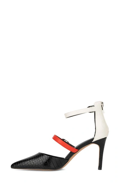 Shop New York And Company Jaelynn Pointed Toe Pump In Black/ White