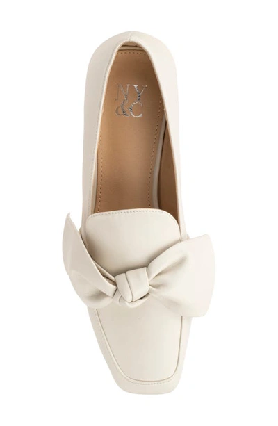 New York And Company Dominica Bow Loafer In Bone