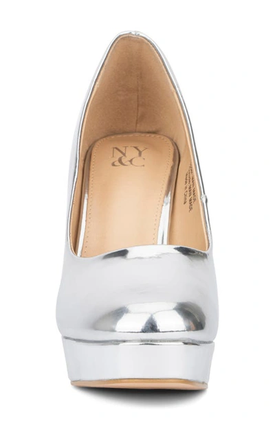 Shop New York And Company Nancy Platform Pump In Silver