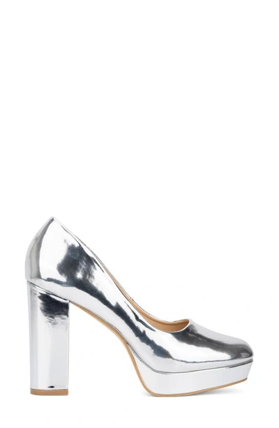 Shop New York And Company Nancy Platform Pump In Silver