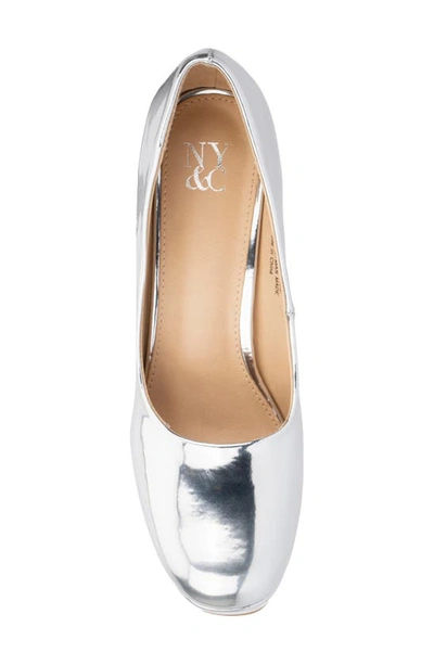 Shop New York And Company Nancy Platform Pump In Silver