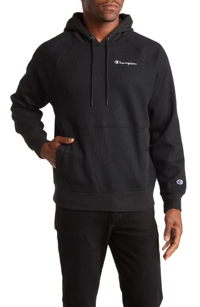 Champion Brushed Waffle Knit Hoodie In Black | ModeSens