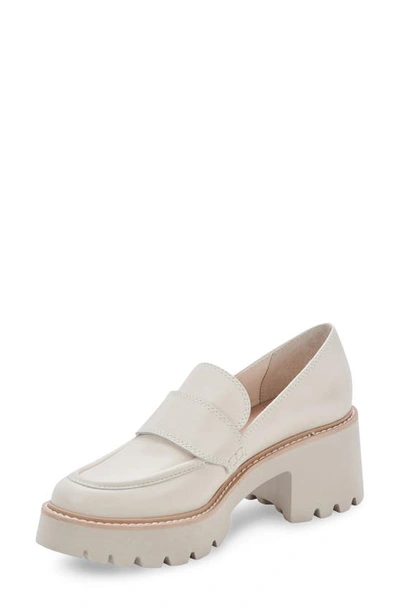 Shop Dolce Vita Halona Lug Sole Loafer In Ivory Leather