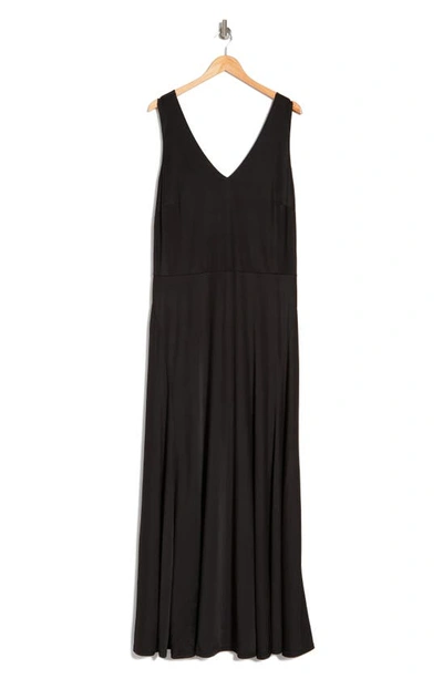 Shop By Design Geneva Sleeveless Slinky Maxi Dress In Black