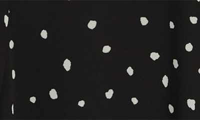 Dr2 By Daniel Rainn Peter Pan Collar Polka Dot Button Front Long Sleeve Blouse In M398 Black