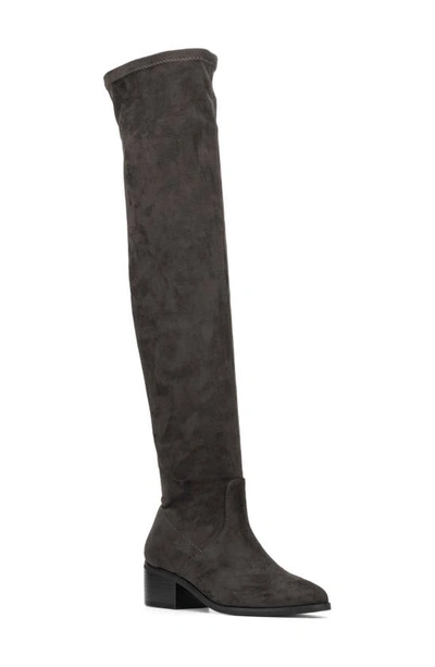 New York And Company Rana Faux Suede Tall Boot In Charcoal