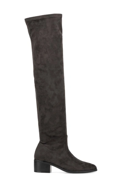 New York And Company Rana Faux Suede Tall Boot In Charcoal
