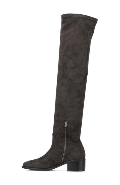 New York And Company Rana Faux Suede Tall Boot In Charcoal