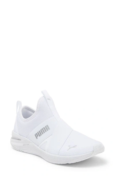 Shop Puma Better Foam Prowl Slip-on Sneaker In  White-metallic Silver