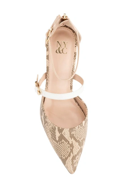 New York And Company Jaelynn Pointed Toe Pump In Nude
