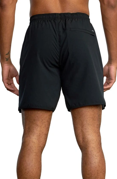 Shop Rvca Yogger Stretch Athletic Shorts In Black