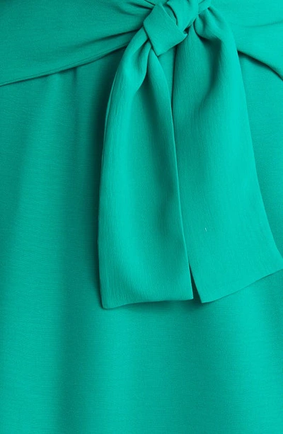 Shop Fraiche By J Long Sleeve Tie Front Dress In Emerald