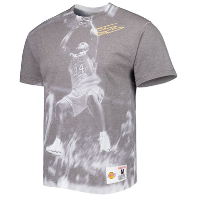 Shop Mitchell & Ness Shaquille O'neal Heather Gray Los Angeles Lakers Above The Rim T-shirt