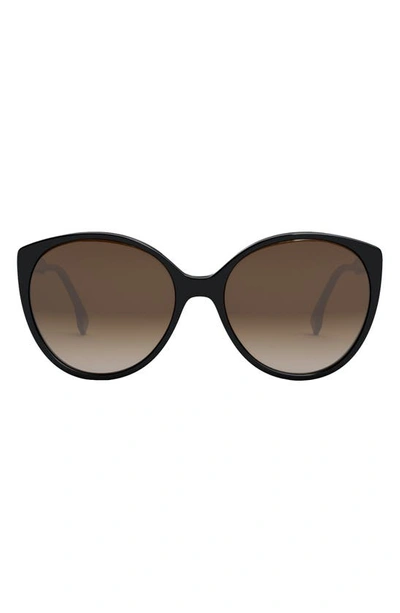 Shop Fendi The  Fine 59mm Round Sunglasses In Black