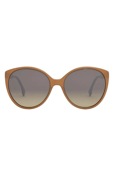 Shop Fendi The  Fine 59mm Round Sunglasses In Amber
