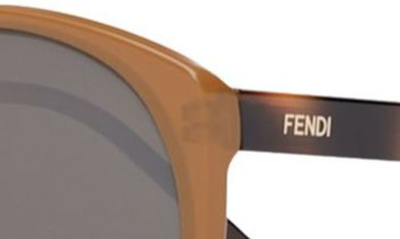 Shop Fendi The  Fine 59mm Round Sunglasses In Amber