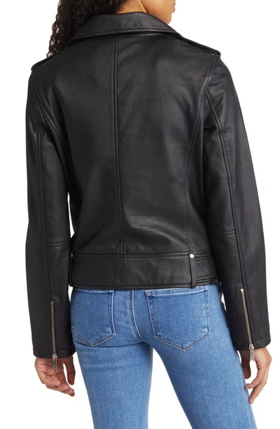 Shop Sam Edelman Belted Moto Jacket In Black