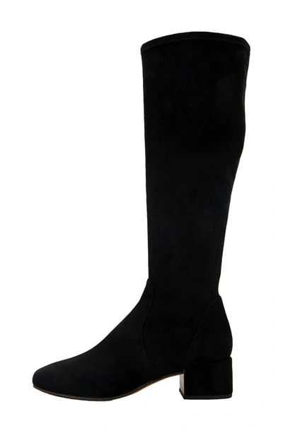 Gentle Souls By Kenneth Cole Ella Stretch Boot Womens Leather Tall Knee-high Boots In Black