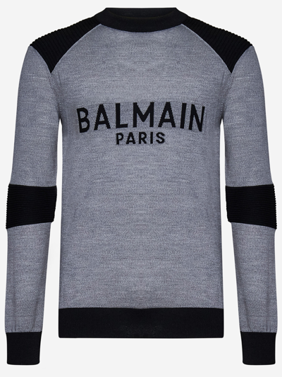 Shop Balmain Paris Sweater In Grey
