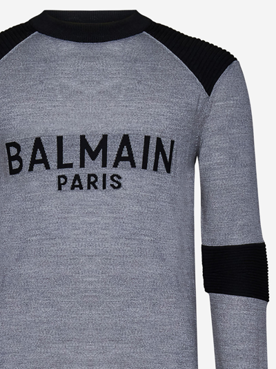 Shop Balmain Paris Sweater In Grey