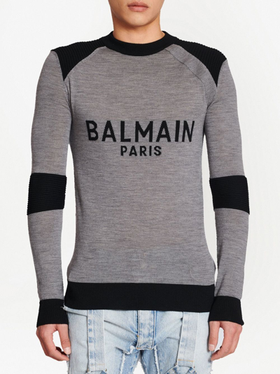 Shop Balmain Paris Sweater In Grey