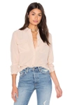 Equipment Short Sleeve Slim Signature Blouse In Peach