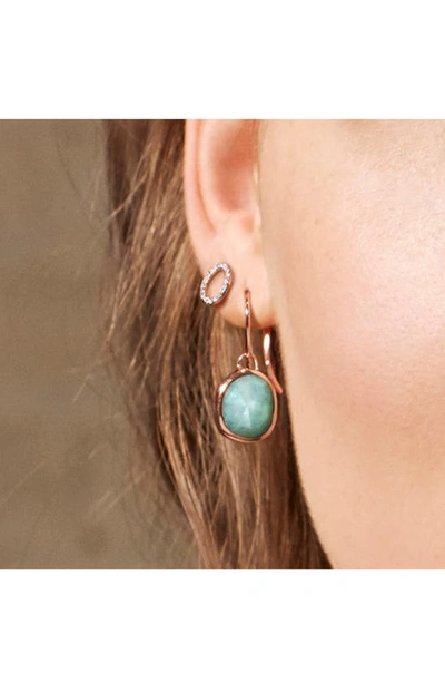 Shop Monica Vinader Siren Semiprecious Stone Drop Earrings In Amazonite/ Rose Gold