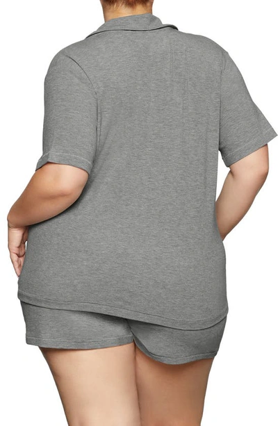 Skims Soft Lounge Ribbed Short Pajamas In Heather Gray