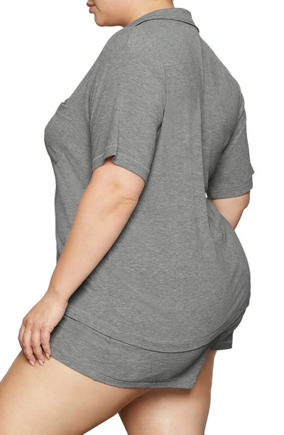 Skims Soft Lounge Ribbed Short Pajamas In Heather Gray