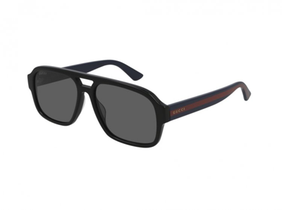 Shop Gucci Grey Pilot Mens Sunglasses Gg0925s 001 58 In Black / Grey