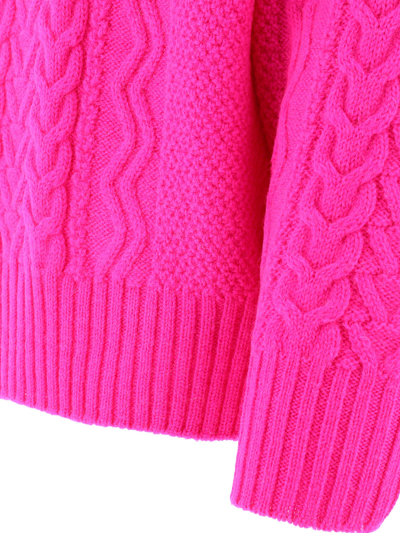 Shop Undercover Cable-knit Wool Sweater In Fuchsia
