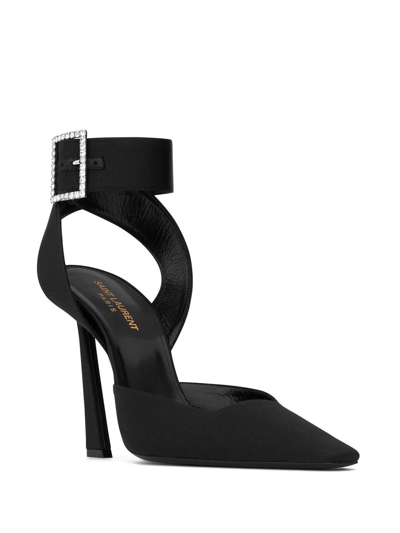 Shop Saint Laurent Claude 110mm Slingback Sandals In Black
