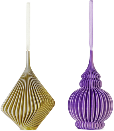 Shop Sheyn Ssense Exclusive Purple & Yellow Bloz & Zayl Ornament Set In Purple Yellow